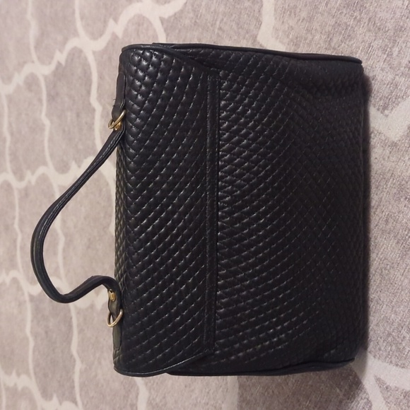 Black Leather Quilted Crossbody Purse - Picture 2 of 11